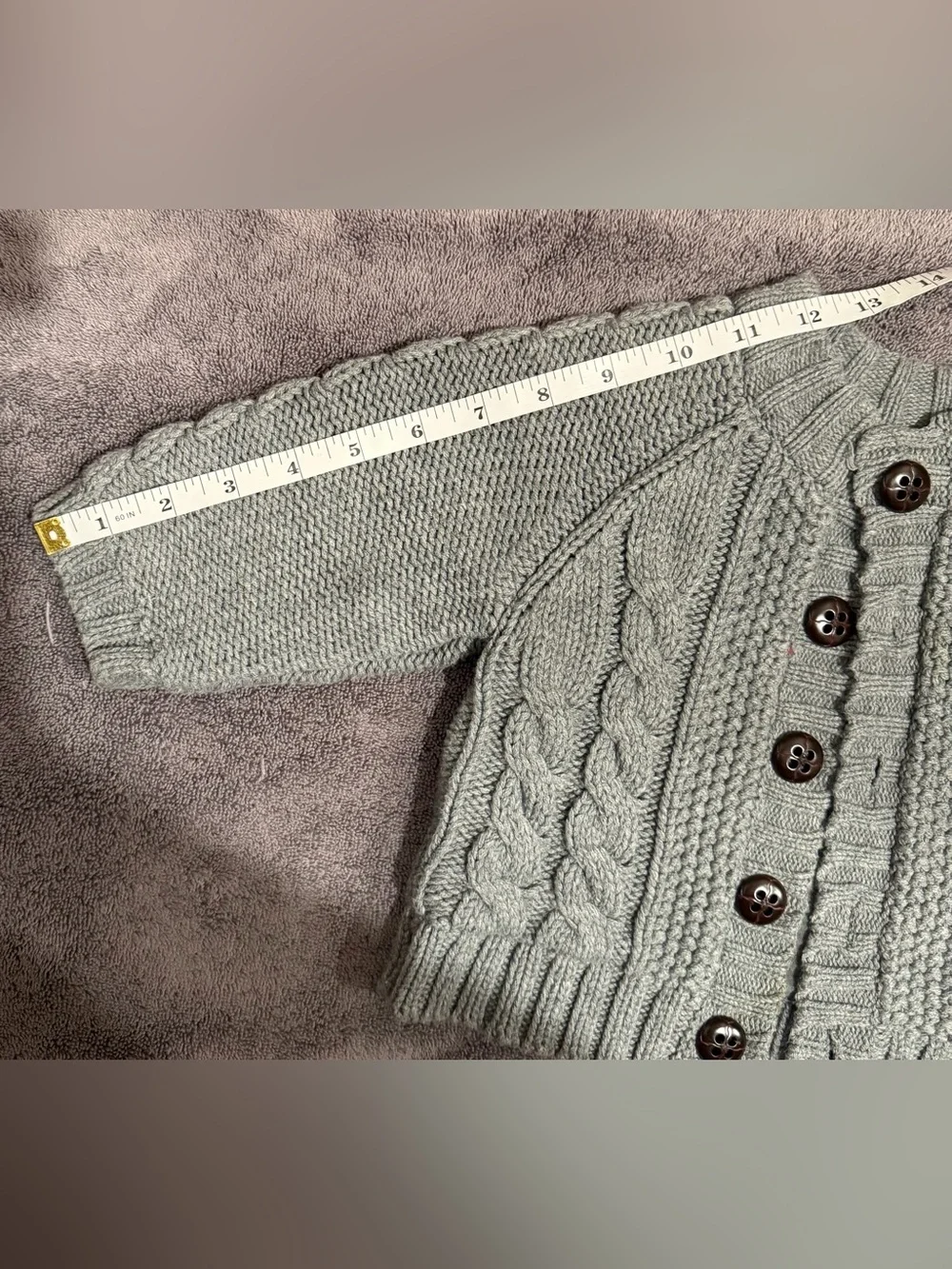 The Children's Place Cable Knit Button-Up Cardigan - Light Gray